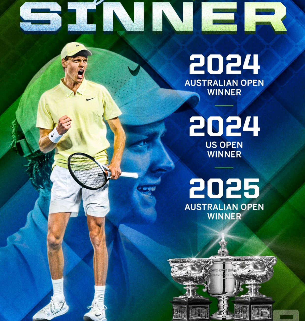 ATP总决赛力克美网，辛纳高光表现